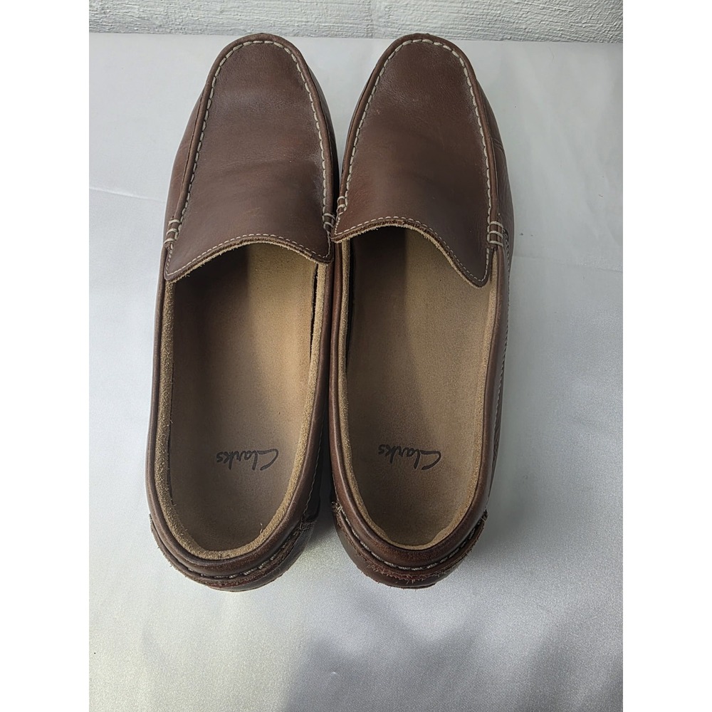 Clarks Mens‎ Sz 10.5 Brown Leather Marcos Drive loafers Moccasins - Picture 3 of 8